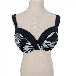 In Every Story 0X Black White Swim Bikini Top Underwire Removable Straps
